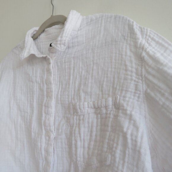 J. CREW Garçon Classic Shirt in Cotton-Linen Blend Gauze Preppy Coastal Size 20 - Picture 8 of 14